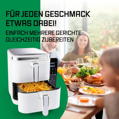 GOURMETmaxx FryUp vertikale Doppelkammer-Heissluftfritteuse 10L