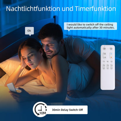 ANTENLICHT Dimmbar Fernbedienung LED Deckenleuchte – Schwarz 50W