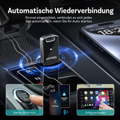 OTTOCAST Mini Edge 2-in-1 Wireless Carplay Android Auto Adapter