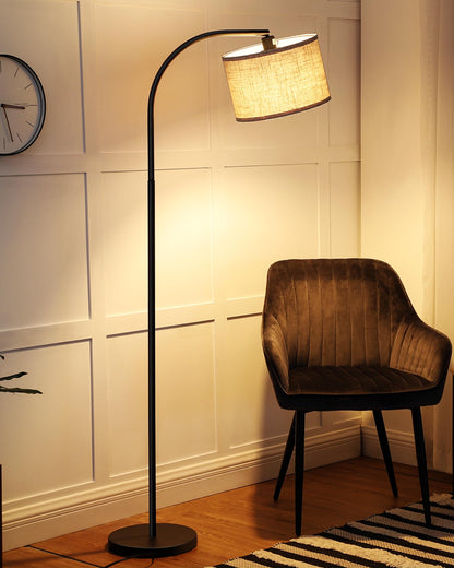 EDISHINE Bogenlampe Stehleuchte - 161cm Schwarz Beige