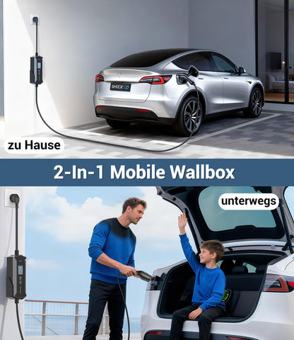VoltBox Typ 2 Ladekabel Schuko 3,7 kW, 7 m, EV-Ladegerät mit LCD