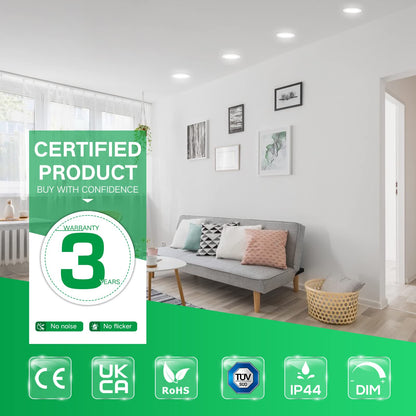 ALUSSO LED Einbaustrahler Deckenspots Dimmbar 68mm - Weiss 12er Set