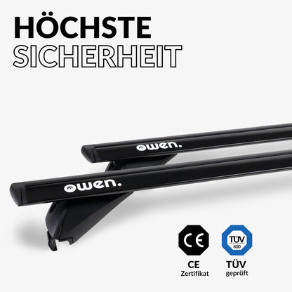 Owen Dachträger 3.0 Pro - Schwarz 120cm für geschlossene Reling