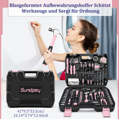 Sundpey Werkzeugkoffer Gefüllt 281tlg Werkzeug Set - Rosa