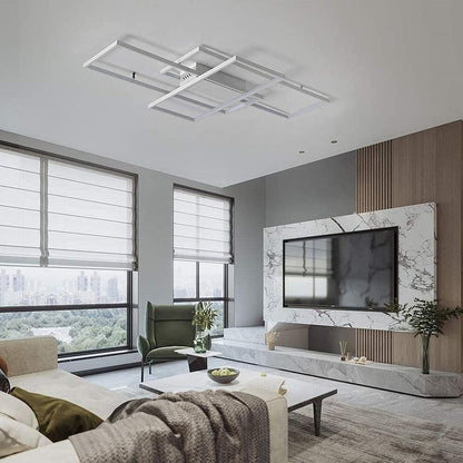 Moderne LED Deckenleuchte Rechteckig Dimmbar - Weiss 80cm