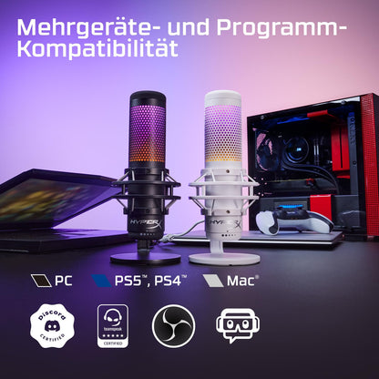 HyperX QuadCast S Mikrofon für Gaming & Streaming - Weiss