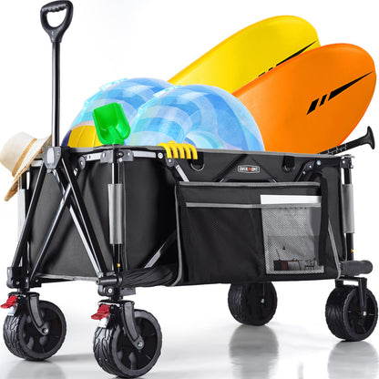 Overmont Faltbar Bollerwagen – Alle Gelände, 150kg, breite Räder