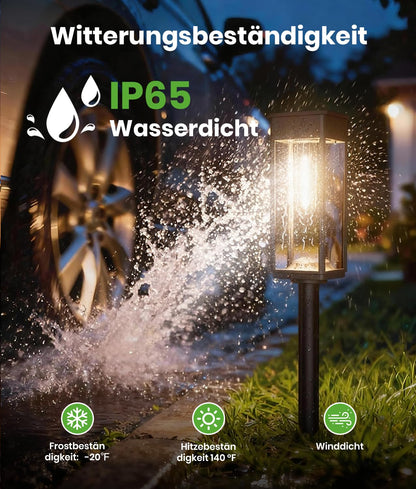 BITPOTT Solarleuchten Aussen 4er-Set, IP65 Gartenleuchten warmweiss