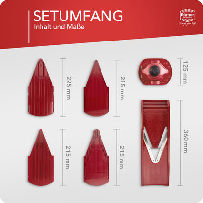 Börner Gemüsehobel V1 Starter Set – V-Hobel mit Fruchthalter, Rot