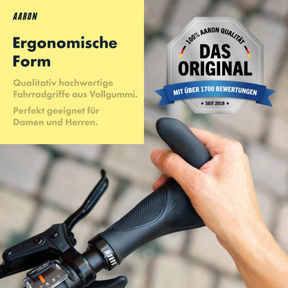 AARON Horn Lenkergriffe mit Gel-Dämpfung, ergonomisch, schwarz