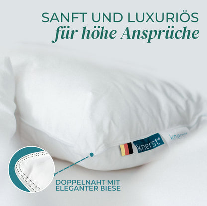 Made in Germany Daunen Federkissen 3-Kammer Kopfkissen - 40x80 cm