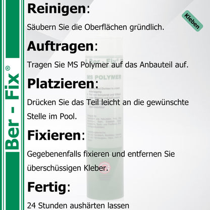 Ber-Fix MS Polymer Kleber Pool Abdichtung 3er Pack Pool-Blau 440g