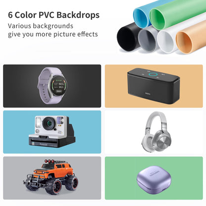 RALENO 50x50 cm Fotobox – LED Fotostudio Set inkl. 6 Hintergründe