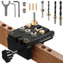 Idong Dübel-Bohrschablone 3-in-1 Set 6/8/10/15 mm Holzbearbeitung aus eloxiertem Aluminium mit Bohrern und Bohrbuchsen