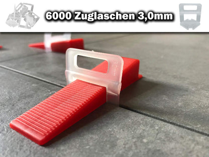 Fliesen Nivelliersystem Set – 6000 Laschen 100 Keile 3mm