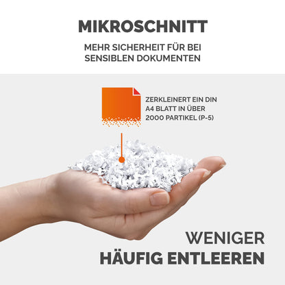 Fellowes Powershred 10M Aktenvernichter P5 Microcut – Schwarz