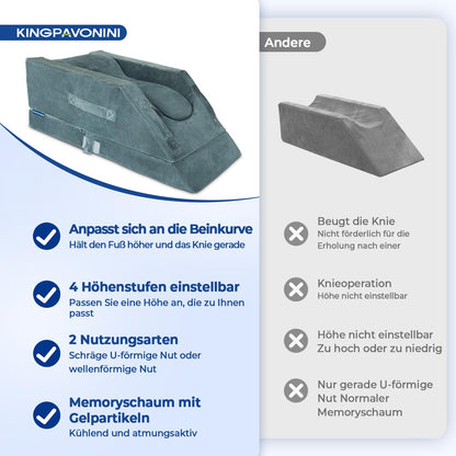 KingPavonini Beinhochlagerungskissen, 4 Höhen, Memory-Schaum