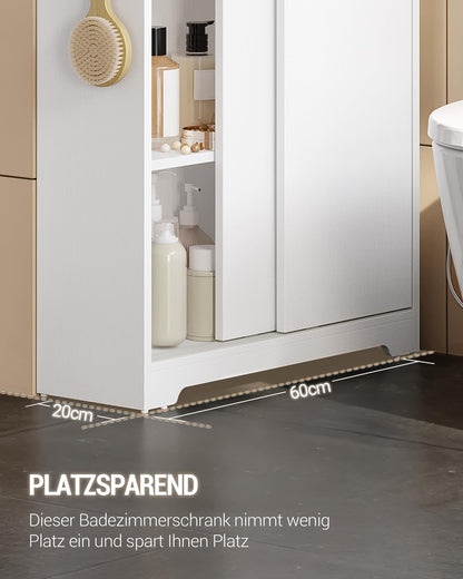 Hzuaneri Badezimmerschrank mit Schiebetür und Toilettenpapierhalter