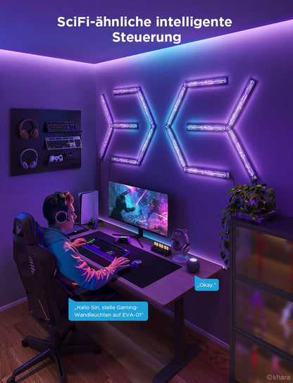 Govee EVANGELION Glide Gaming LED Wandleuchte – 6 Stäbe + 2 Ecken
