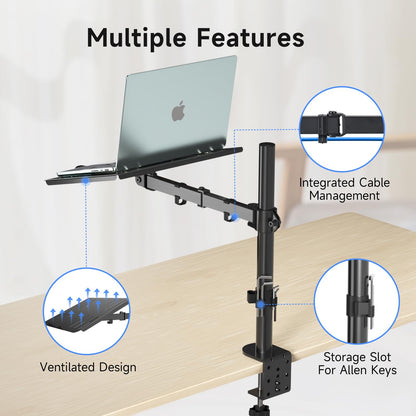 suptek Monitorhalterung mit Laptophalterung MD6421TP004, 13-27 Zoll