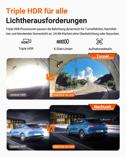 VANTRUE N4 Pro S 4K 3 Kanal Dashcam STARVIS 2 Parküberwachung