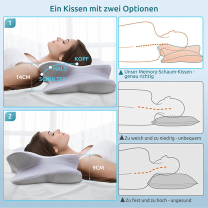 DONAMA Memory Foam Nackenkissen ergonomisch, Kopfkissen JK79