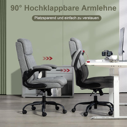 CASTLOVE Ergonomischer Bürostuhl – Stoff Grau, 150 kg
