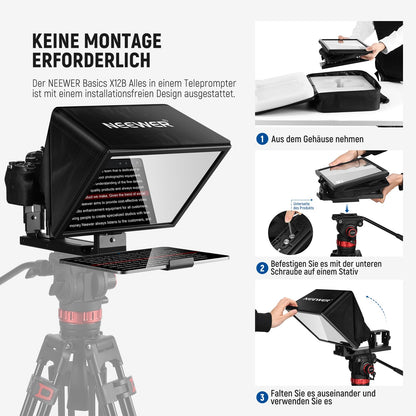NEEWER BASICS X12B Alu Teleprompter 12 Zoll für DSLR & Tablets
