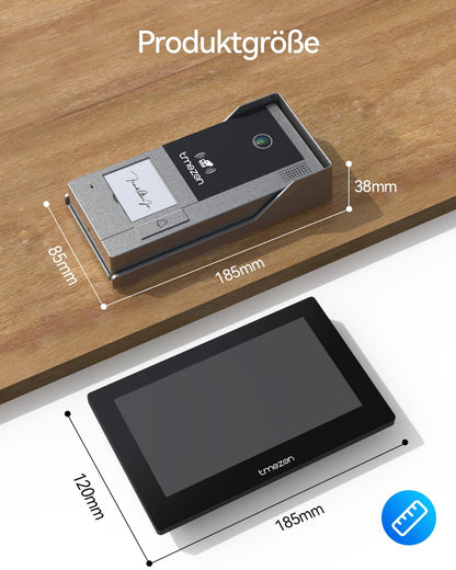 TMEZON IP Video Türsprechanlage 2-Draht - 7'' Touchscreen 1 Familie