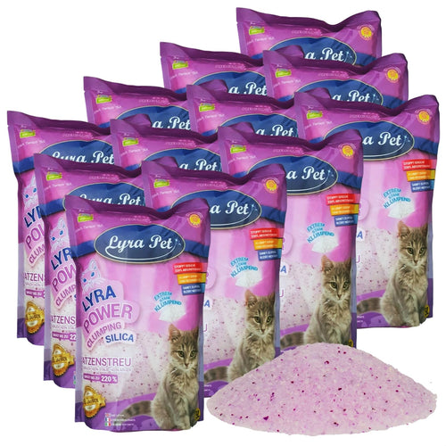 Lyra Pet Power Clumping Silica Katzenstreu, 12 x 5 L (60 L) – klumpende Silikat-Kristalle für die Katzentoilette