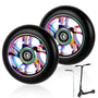 NZZVNZ Scooter Rollen 100 mm Ersatzräder mit ABEC-9 Lagern, 2er-Set, Felge aus Aluminiumlegierung