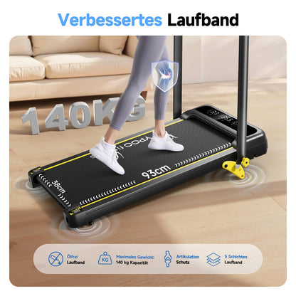 YPOO Laufband für Zuhause – Klappbar, Steigung & Unter Schreibtisch