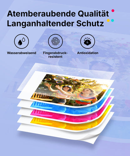 Liene Pearl N200 Pro Mini Fotodrucker Bluetooth mit 50 Fotos, Lila