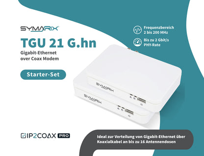 SYMARIX TGU 21 G.hn Wave-2 EoC Gigabit Modem - Starter-Set