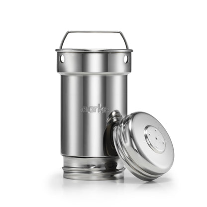 Aarke Purifier Wasserfilterkanne Glas & Edelstahl – 3er-Filter Set