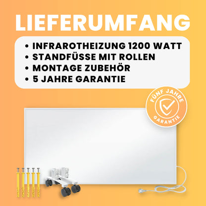 BR Bringer Infrarotheizung Standgerät mobil 1200W weiss