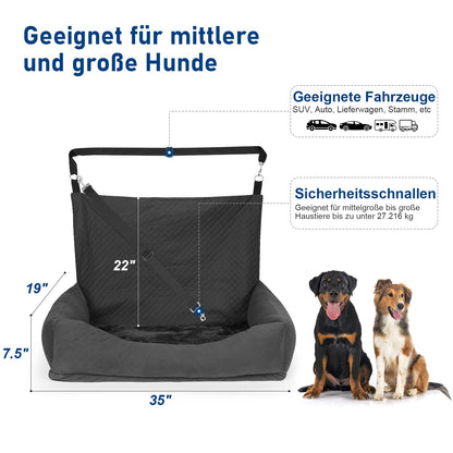 Honey Paws Hunde Autositz - Für 1-2 Hunde, Rückbank bis 25kg
