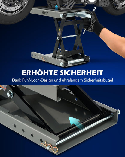 Orion Motor Tech Motorrad Hebebühne 500kg – höhenverstellbar Grau