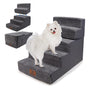 Sytopia Hundetreppe Bett 5 Stufen für grosse Hunde - 57cm Grau. Graue, fünftstufige Treppe erleichtert grossen Hunden den Aufstieg zu Betten.
