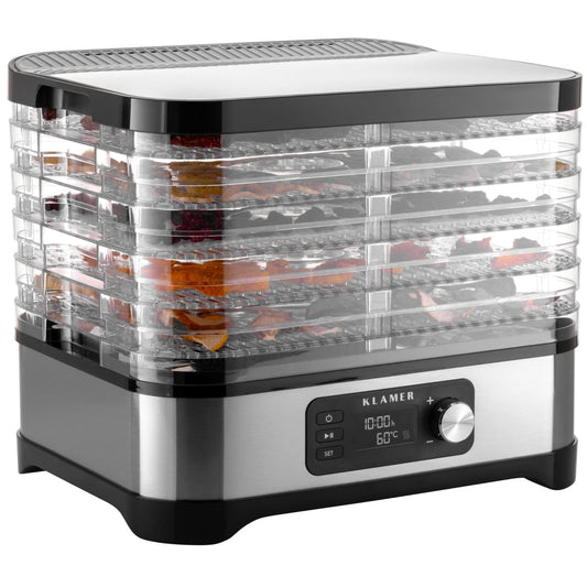 KLAMER Dörrautomat 400W, Edelstahl Lebensmittel Trockner