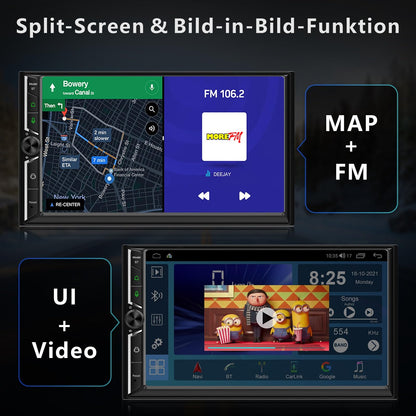 Android Doppel Din Autoradio - 7 Zoll Wireless CarPlay Android Auto
