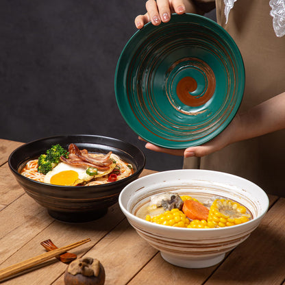 YUN TAO Ramen Schüsseln Set, handbemalte Keramik, 4 Stück, 1035 ml