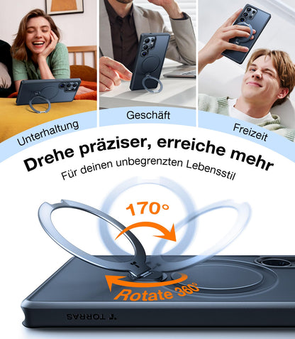 TORRAS Ostand Q3 Spin Hülle für Samsung Galaxy S25 Ultra Schwarz
