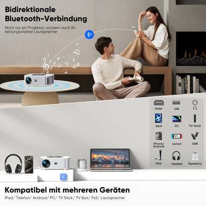 HORLAT Beamer 4K Projektor - 1000 ANSI Android TV