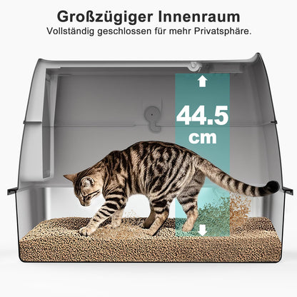FURTIME XXL Katzenklo Edelstahl – Geschlossen mit Deckel