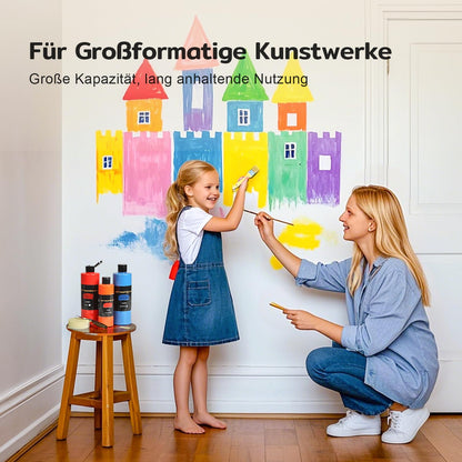 TMOL Acrylfarben Set 14 x 500 ml, wasserdicht und lichtbeständig