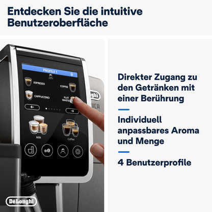 De'Longhi Dinamica Plus ECAM380.95.TB Kaffeevollautomat - Titan/Schwarz