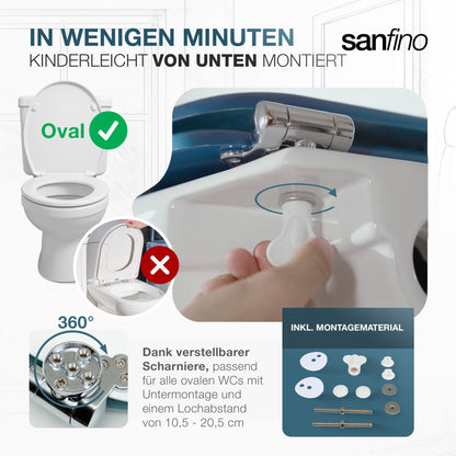 SANFINO WC-Sitz mit Absenkautomatik Caribbean Blue, Holzkern