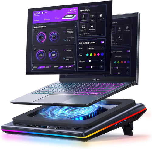 llano V12 Ultra Laptop Kühlpad RGB Kühler für 15,6–19 Zoll Laptops