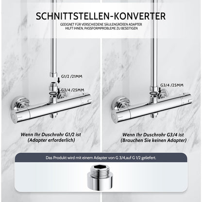 MORADO Duscharmatur Thermostat 2 Auslässe – Verchromt Rund